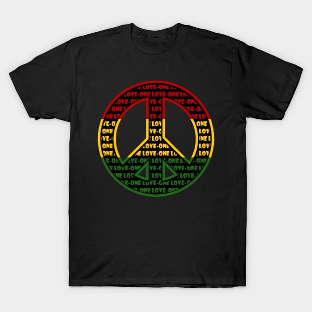 Rasta Peace Sign T-Shirt by MellowGroove